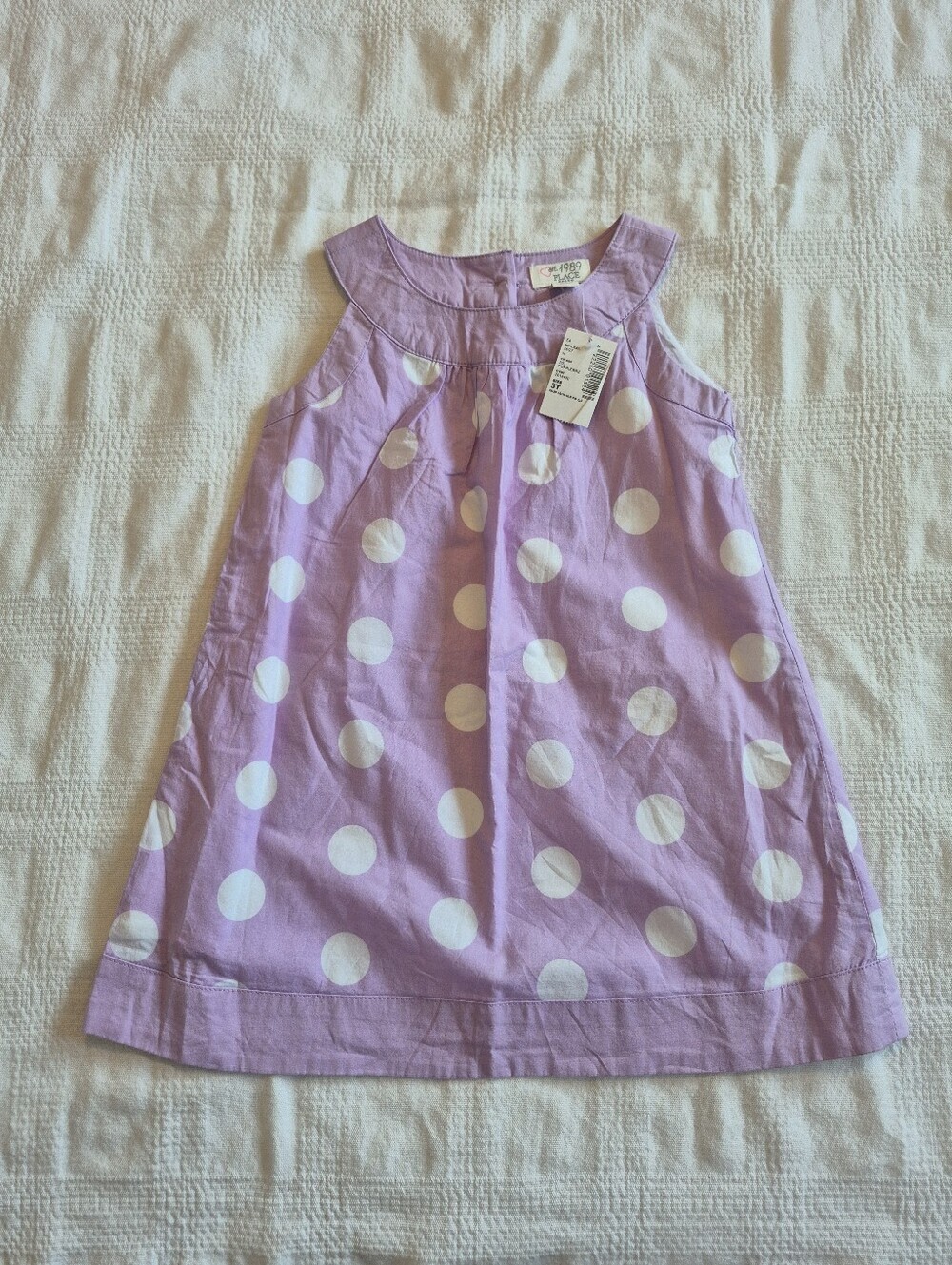 Children's Place girls size 3T purple with white polka dot sleeveless dress NEW